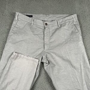 Peter Millar Crown Crafted Pants Mens 38x34 Gray Casual Chino Linen Blend Casual